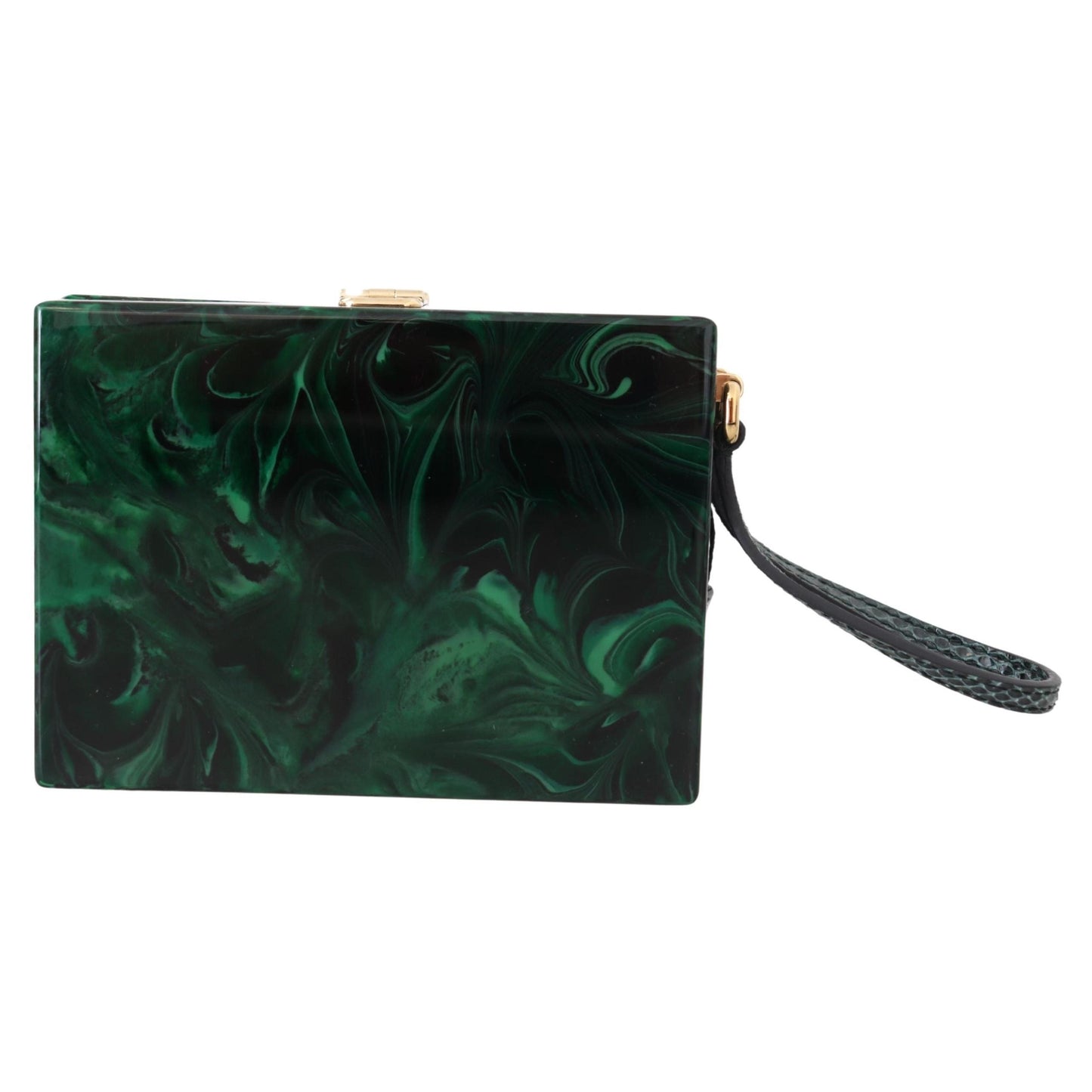 Green Plexi Gold Chain Shoulder Borse Clutch BOX Bag - coffeewithmee2