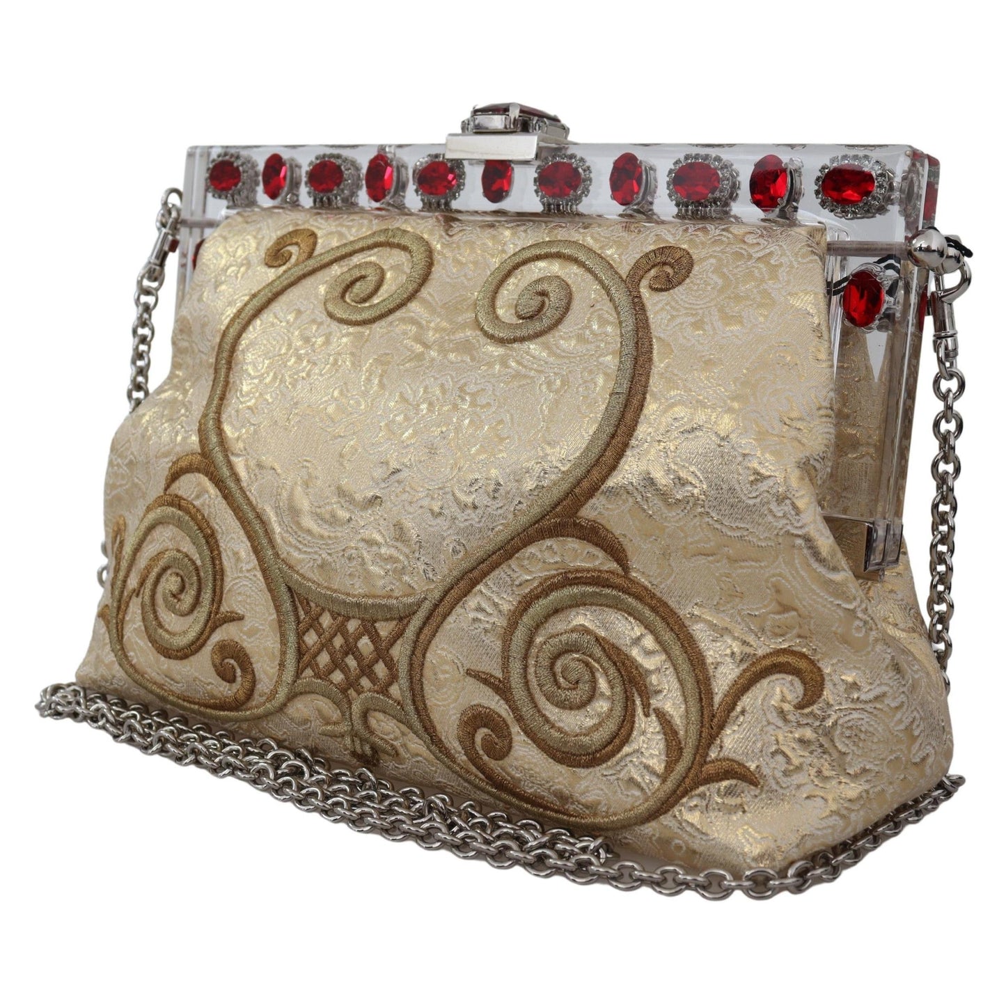 Gold Brocade Crystal Shoulder Borse VANDA Bag - coffeewithmee2