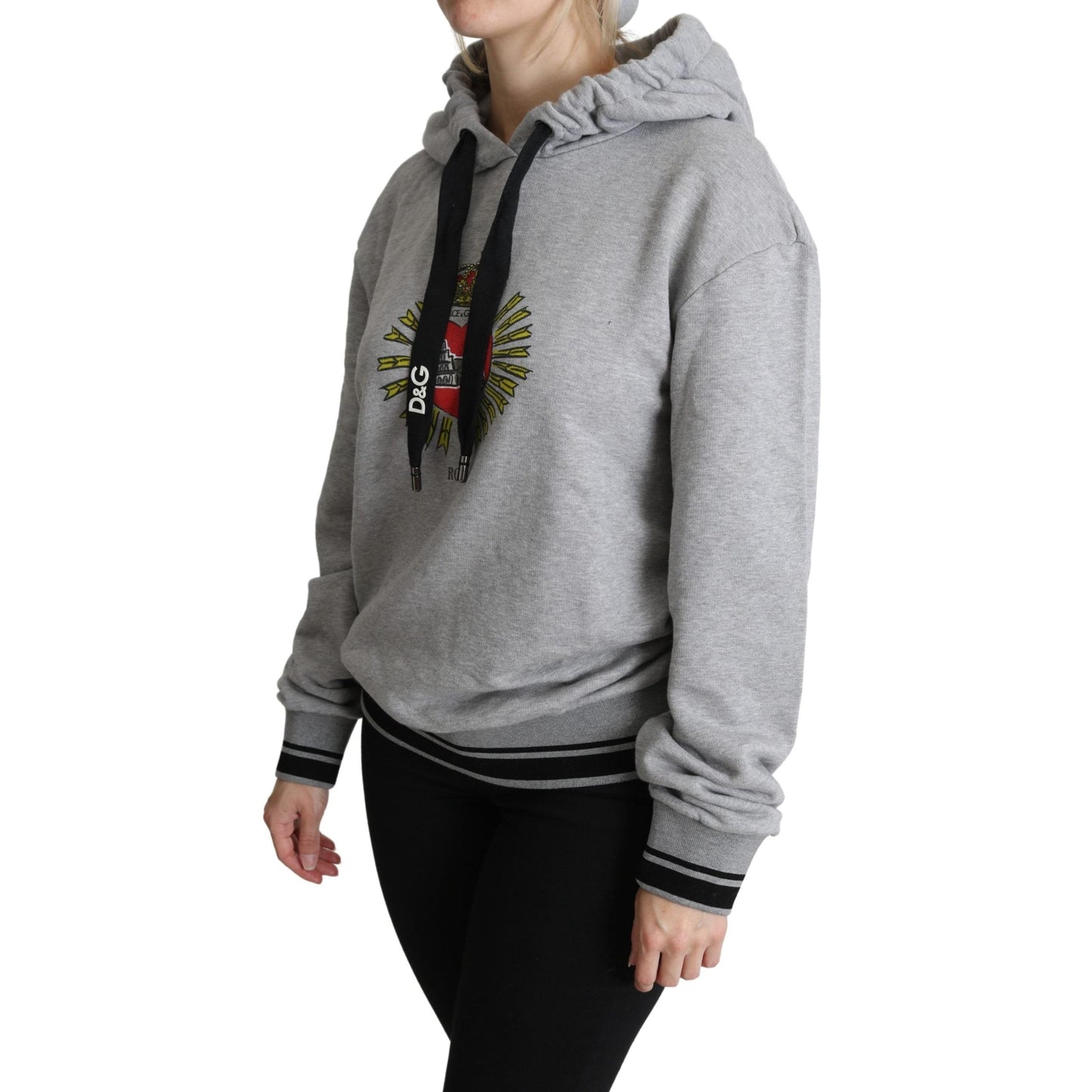 Gray Printed Hooded Exclusive Logo Sweater