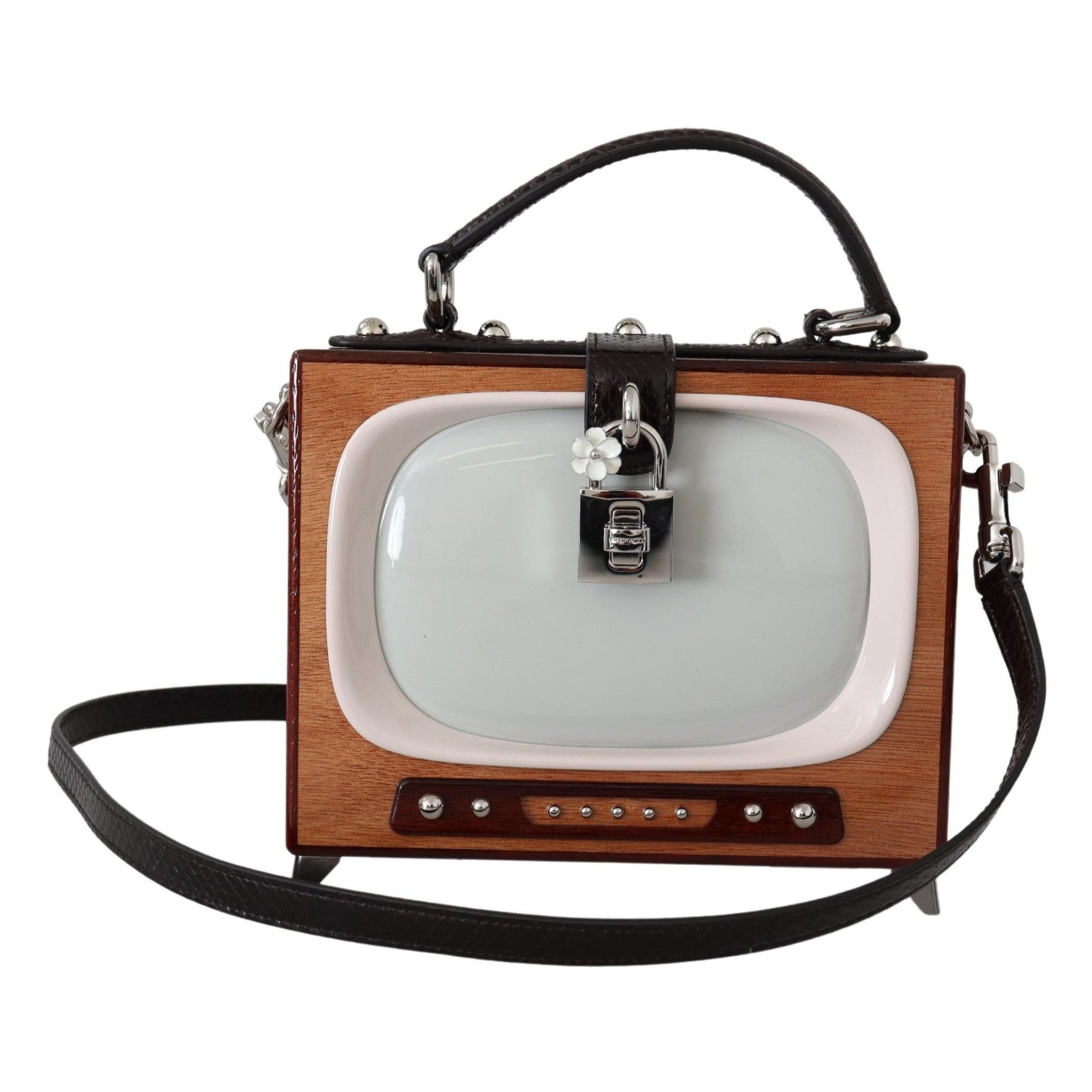 Brown Retro TV Limited Edition Leather Handmade Purse - coffeewithmee2