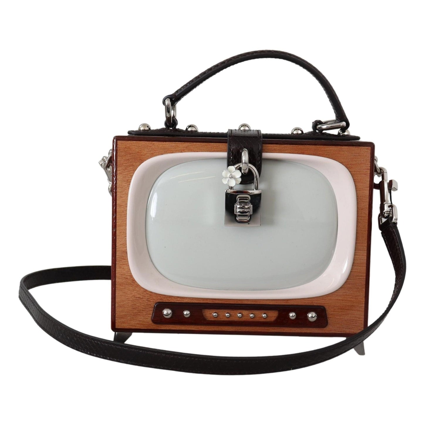 Brown Retro TV Limited Edition Leather Handmade Purse - coffeewithmee2
