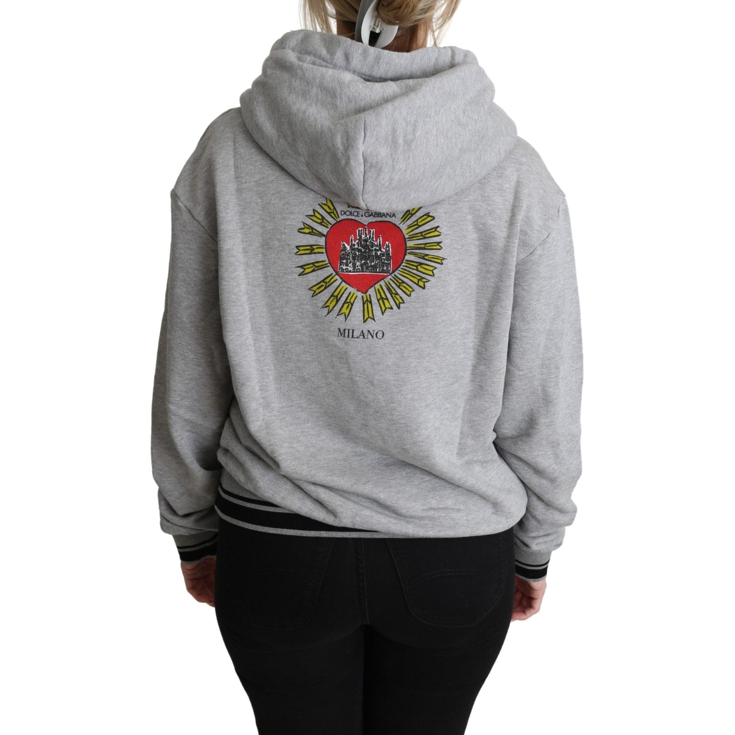 Gray Printed Hooded Exclusive Logo Sweater