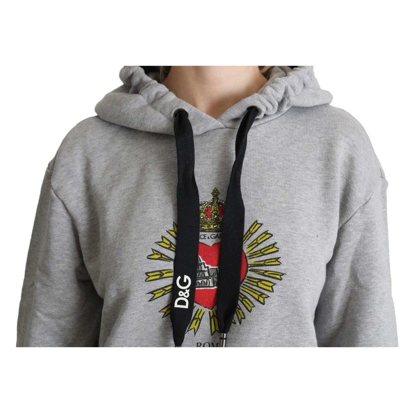 Gray Printed Hooded Exclusive Logo Sweater