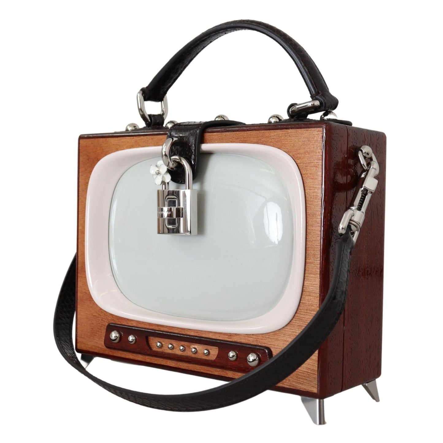 Brown Retro TV Limited Edition Leather Handmade Purse - coffeewithmee2