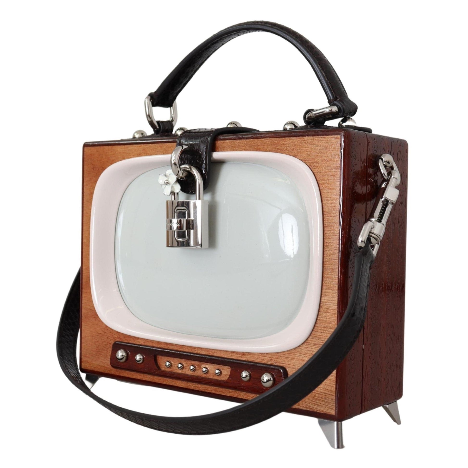 Brown Retro TV Limited Edition Leather Handmade Purse - coffeewithmee2
