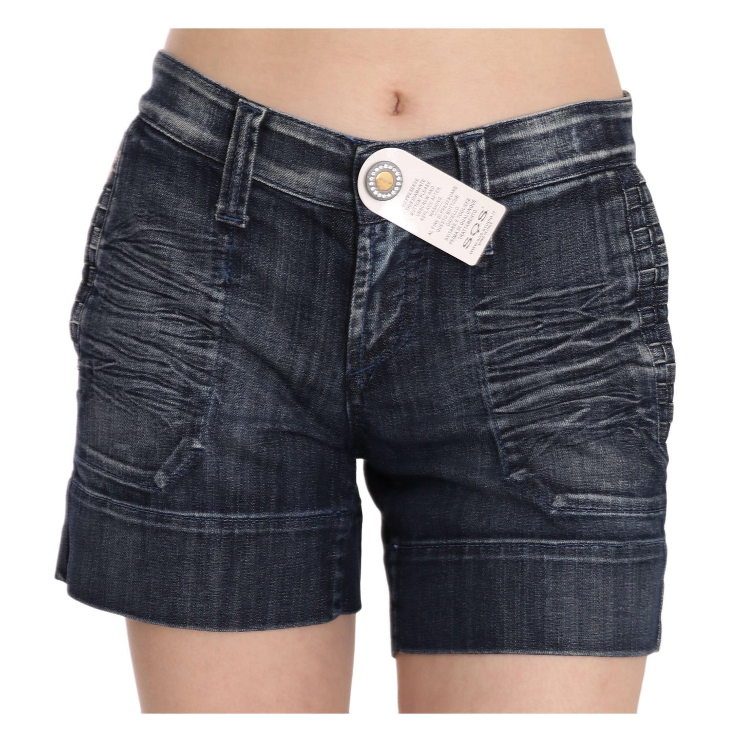 Blue Stretch Cotton Mini STUDIO Shorts