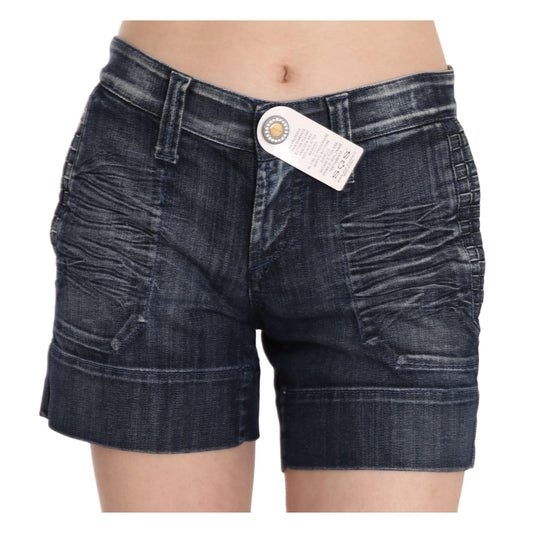Blue Stretch Cotton Mini STUDIO Shorts
