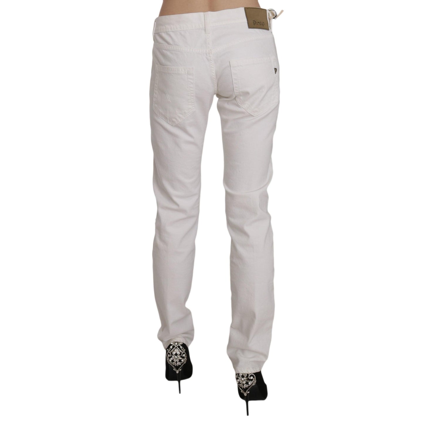 White Cotton Stretch Skinny Casual Denim Pants Jeans