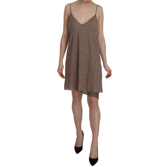 Cotton Green Spaghetti Strap A-line Mini Dress