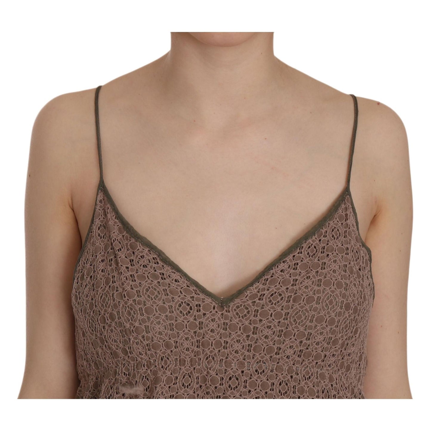 Cotton Green Spaghetti Strap A-line Mini Dress