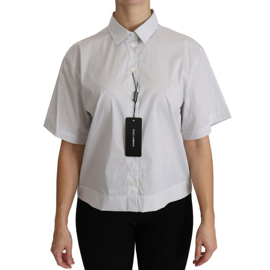 White Collared Short Sleeve Polo Shirt Top