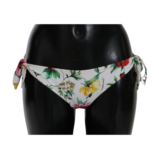White Floral Swimsuit Bottom Bikini Beachwear