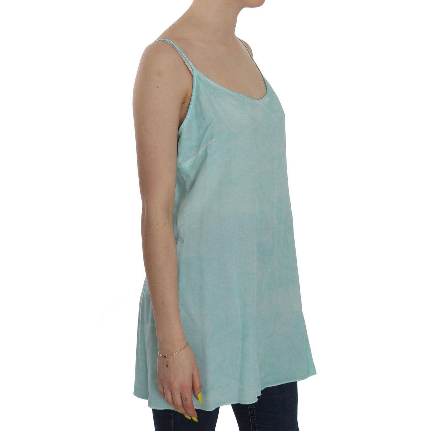 Blue Sleeveless Spaghetti Dress Blouse