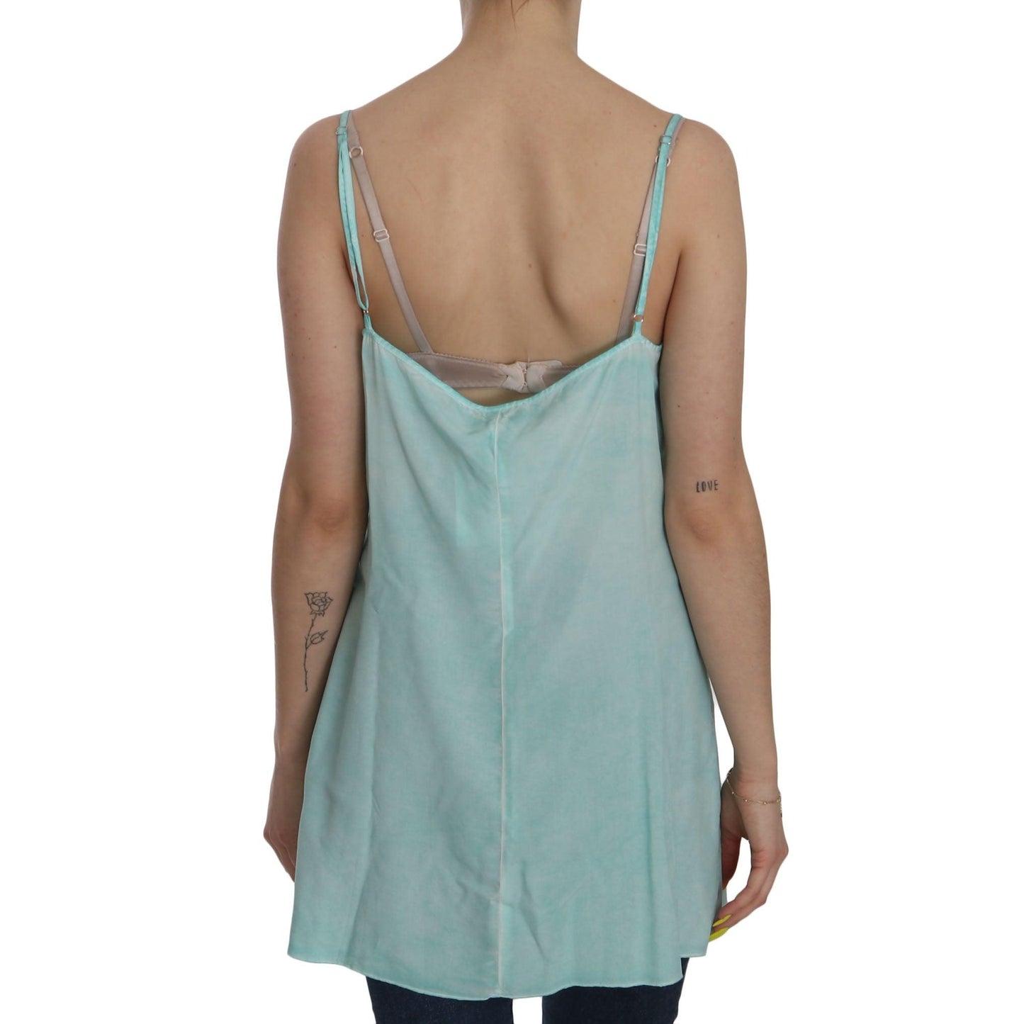 Blue Sleeveless Spaghetti Dress Blouse