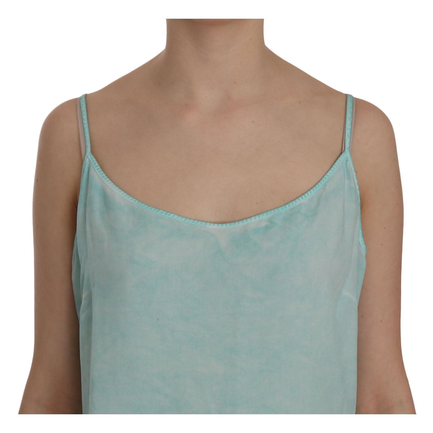 Blue Sleeveless Spaghetti Dress Blouse