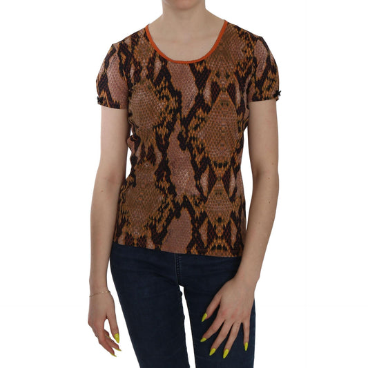 Snake Skin Print Short Sleeve Top T-shirt