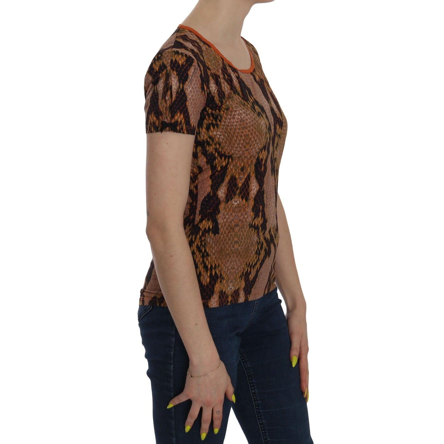 Snake Skin Print Short Sleeve Top T-shirt