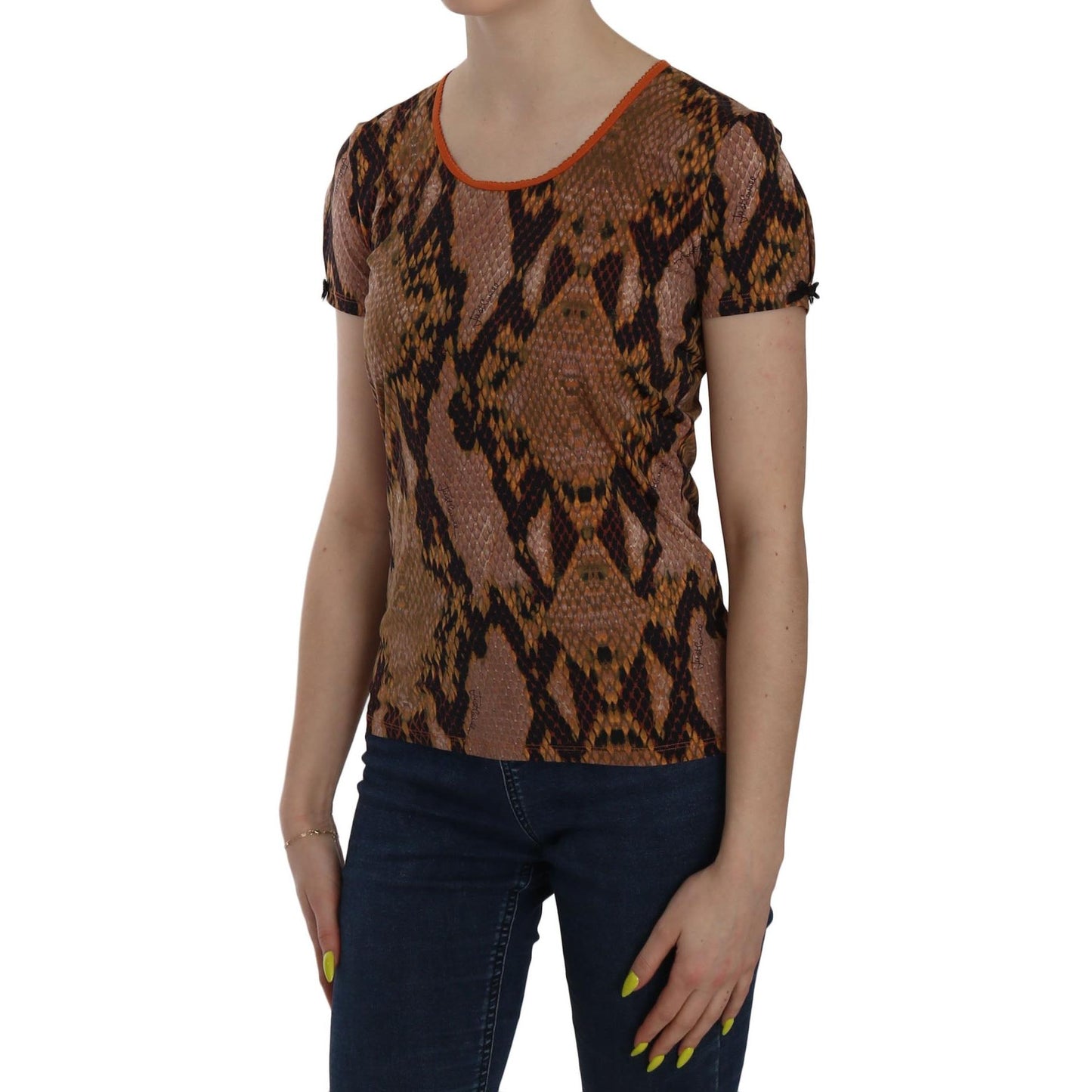 Snake Skin Print Short Sleeve Top T-shirt