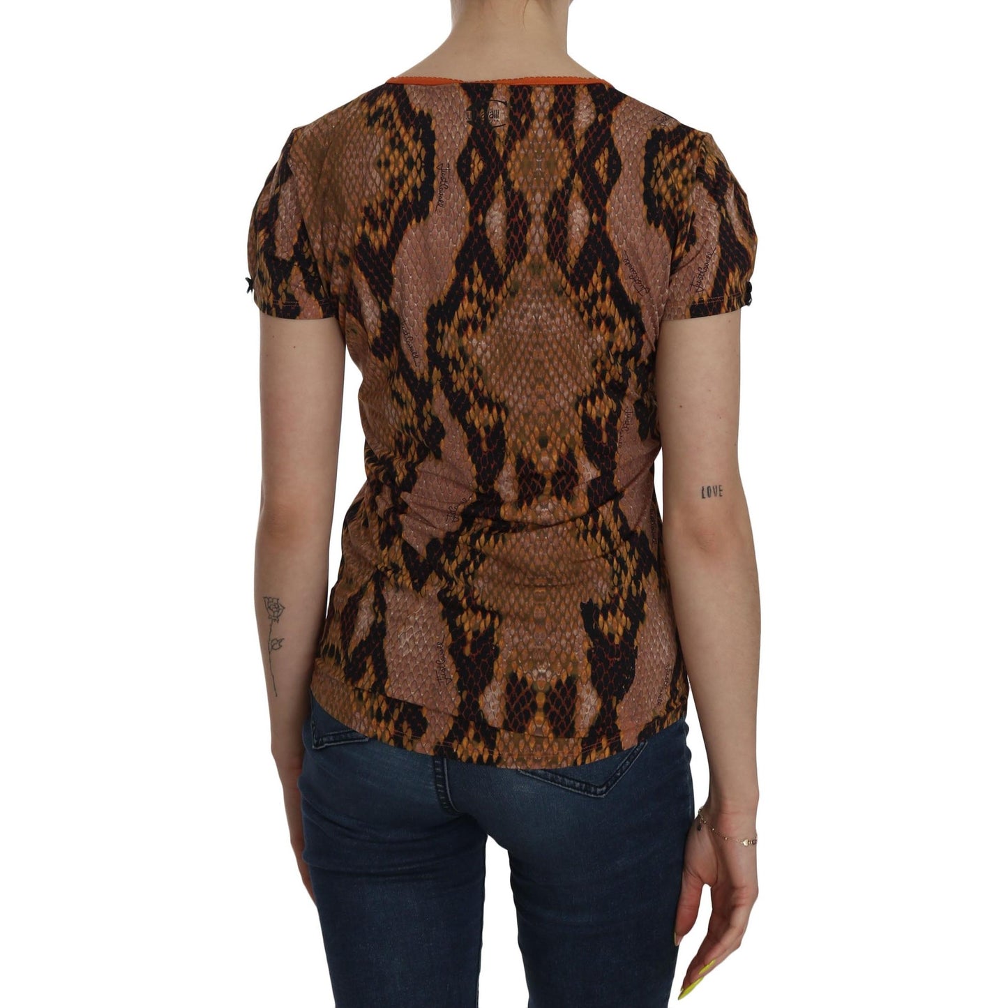 Snake Skin Print Short Sleeve Top T-shirt