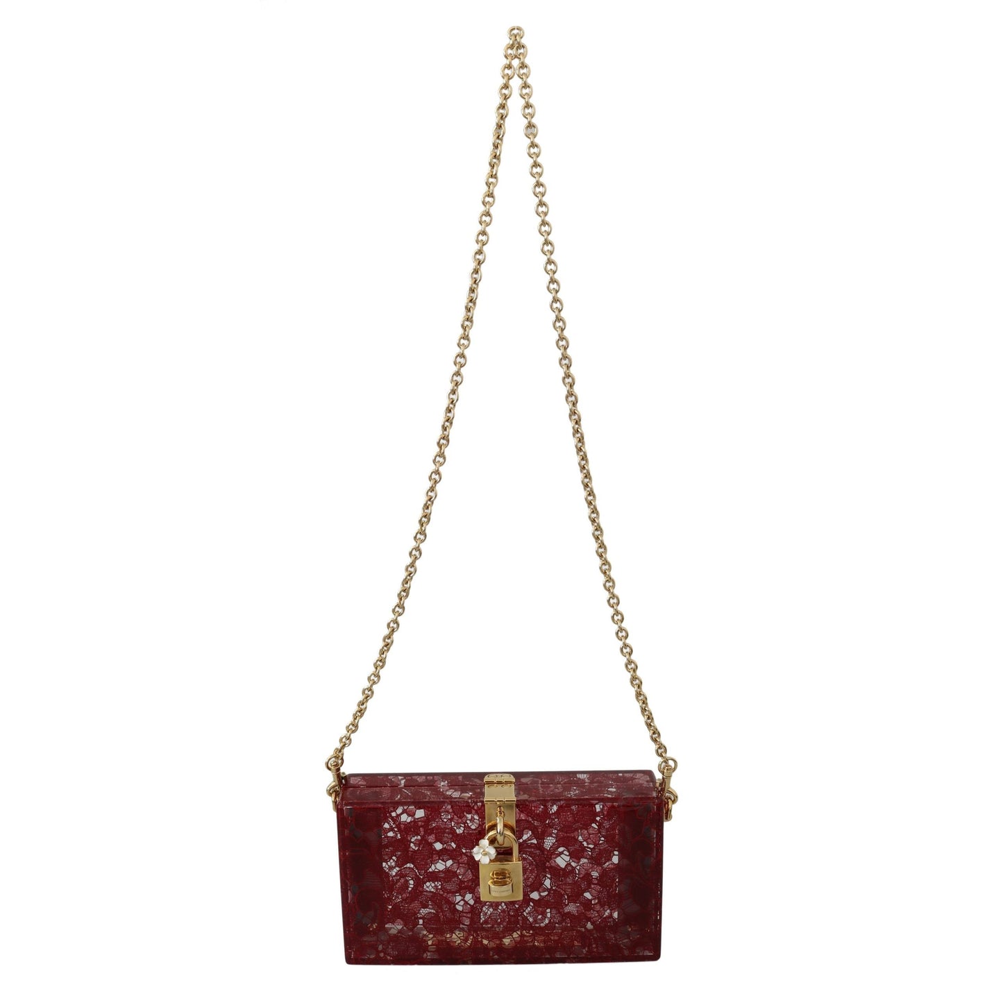 Dark Red Plexiglass Taormina Lace Clutch Borse Bag BOX - coffeewithmee2