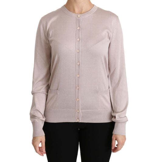 Silk Pink Long Sleeve Lace Top Sweater