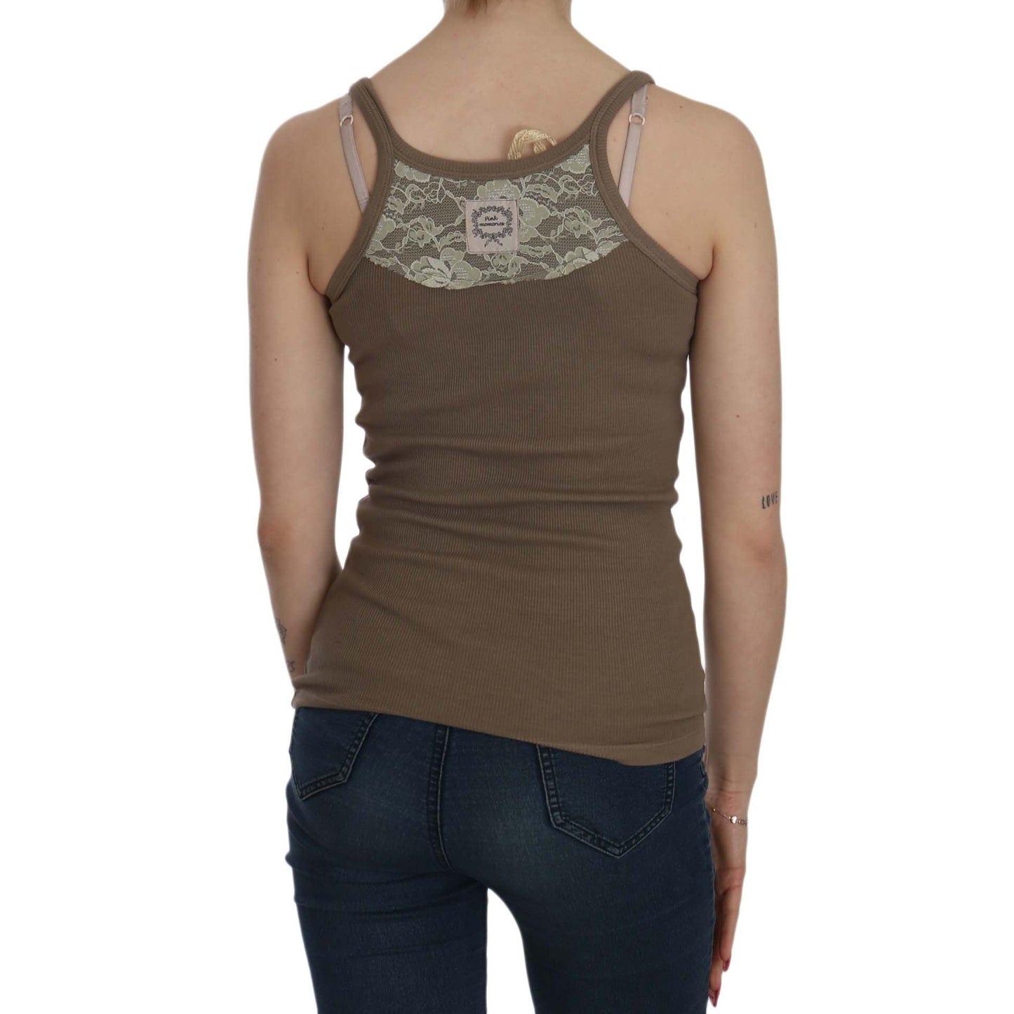 Brown Sleeveless Spaghetti Strap Top