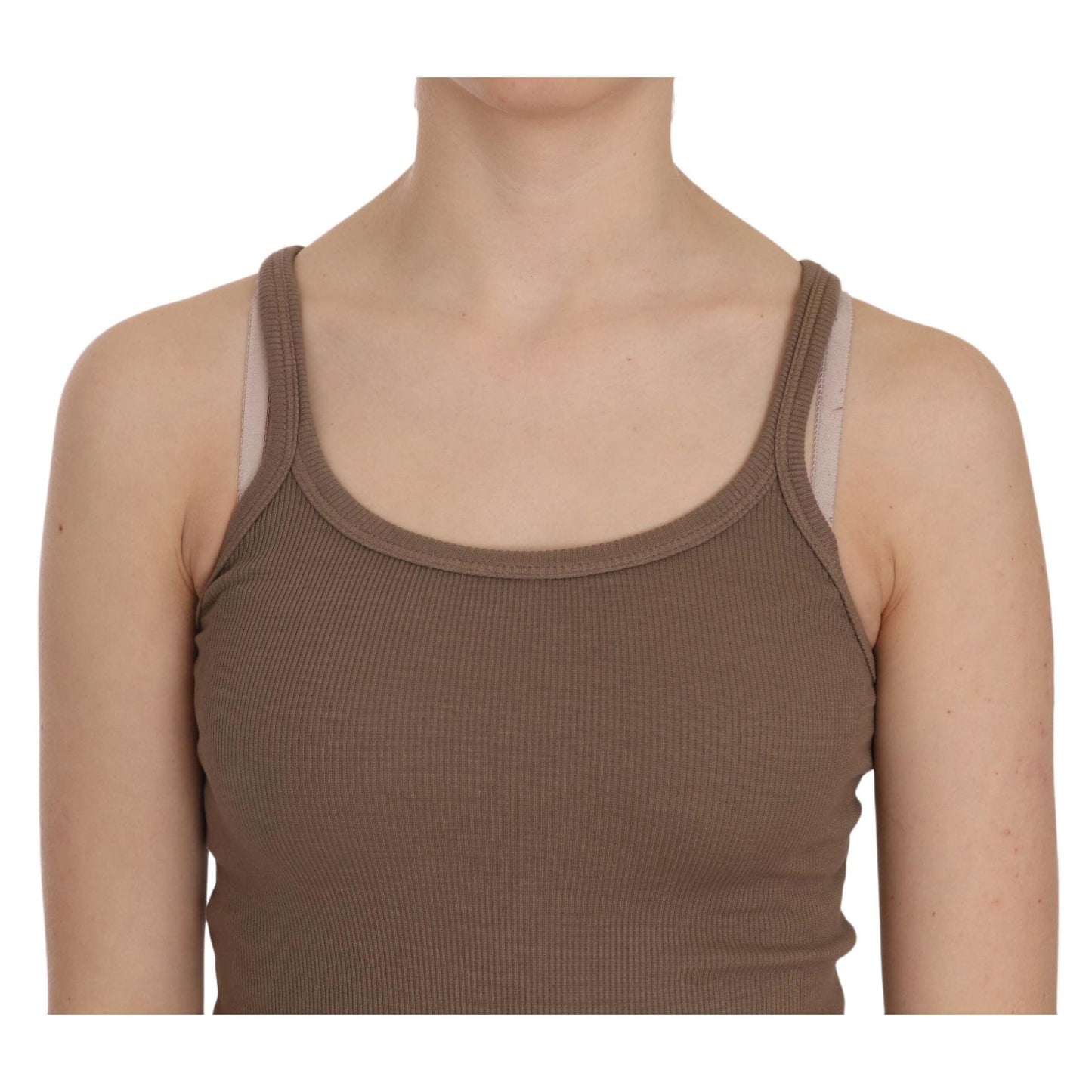 Brown Sleeveless Spaghetti Strap Top
