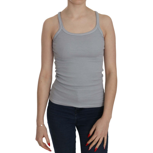Light Grey Sleeveless Spaghetti Strap Blouse