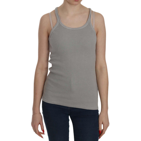 Grey Sleeveless Spaghetti Strap Shirt