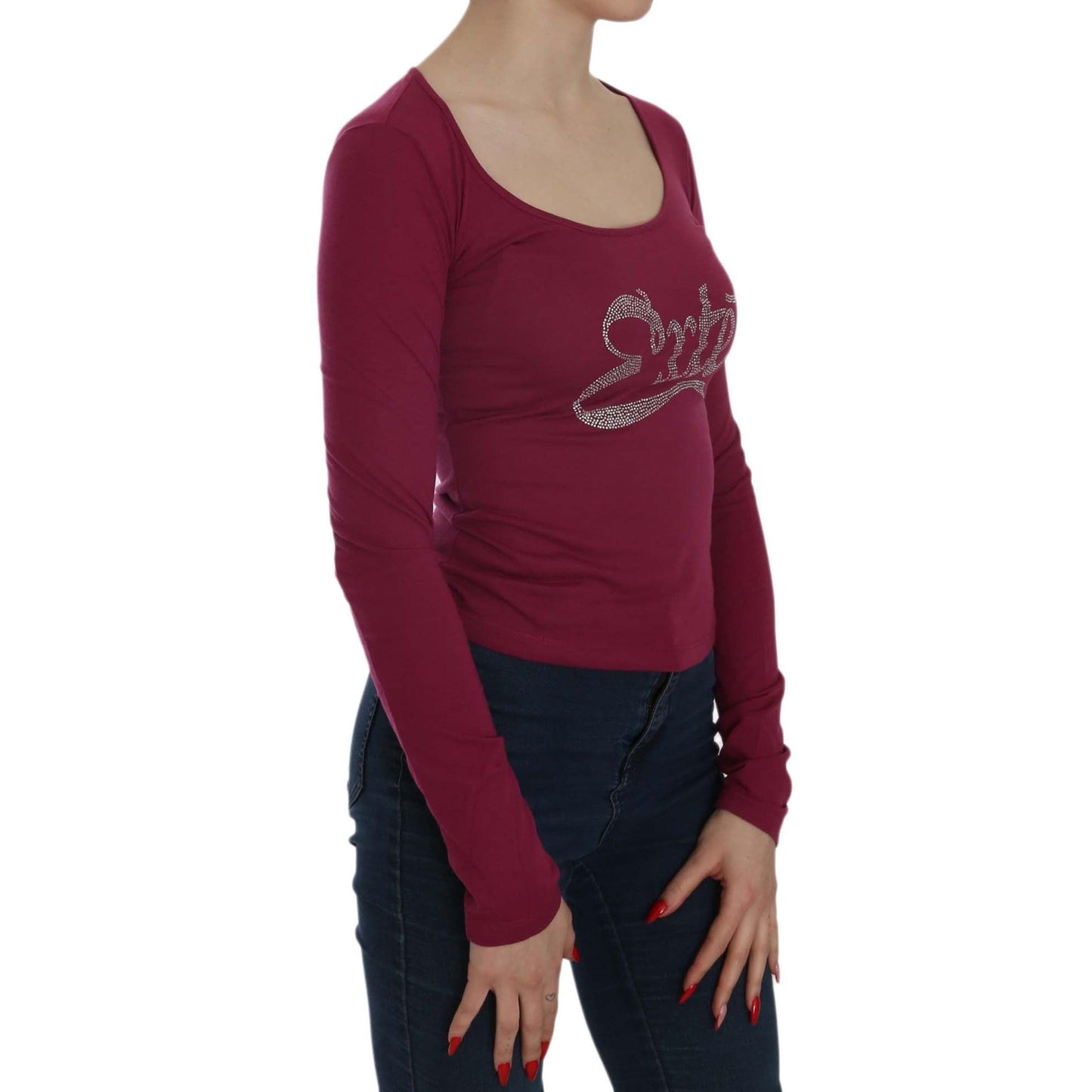 Crystal Embellished Long Sleeve Casual Top