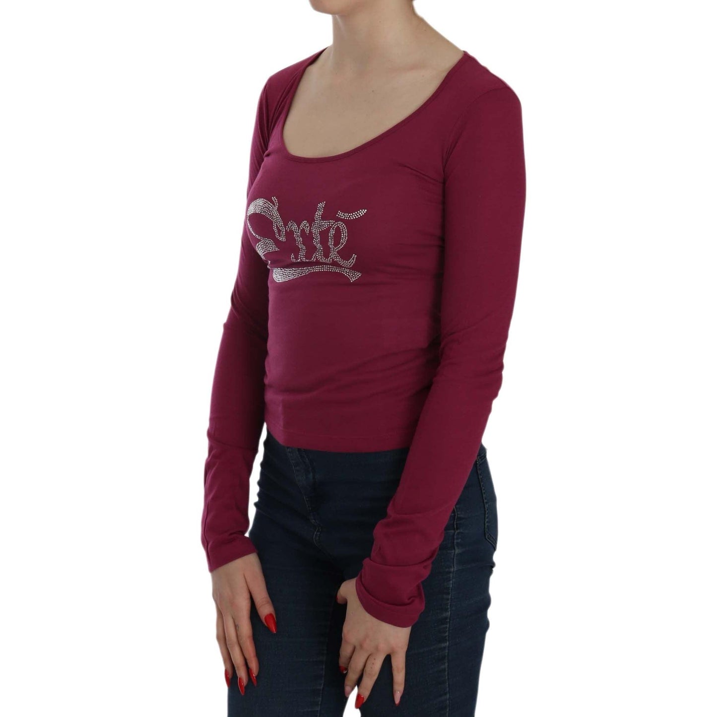 Crystal Embellished Long Sleeve Casual Top