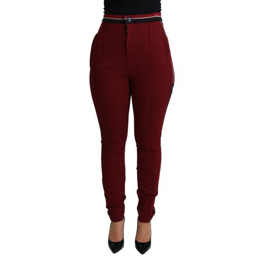 Red DG Star Striped Skinny Cotton Pant