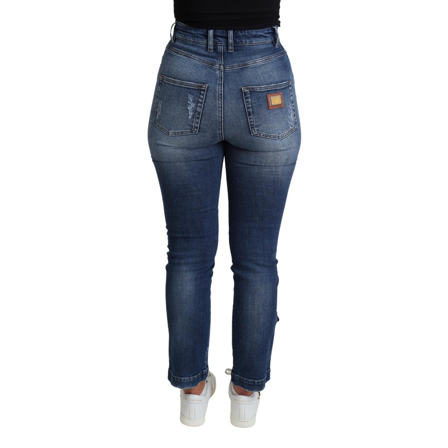 Blue Embellished Skinny Trouser Cotton Jeans