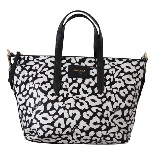 White & Black Nylon Candice Tote Shoulder Bag - coffeewithmee2