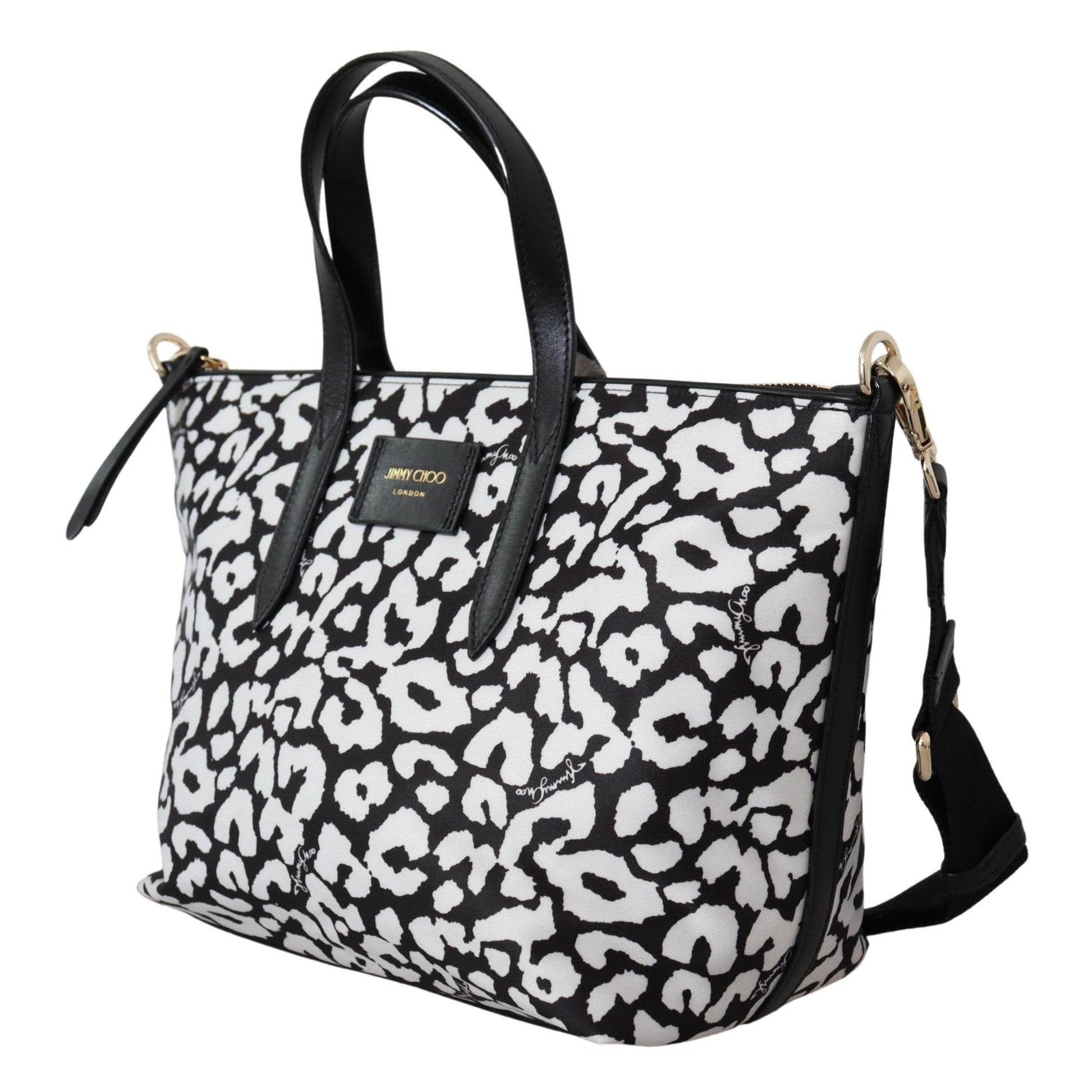 White & Black Nylon Candice Tote Shoulder Bag - coffeewithmee2