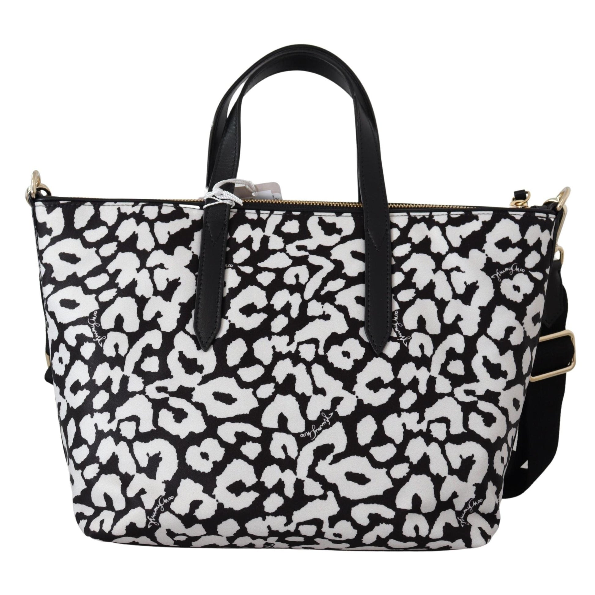 White & Black Nylon Candice Tote Shoulder Bag - coffeewithmee2