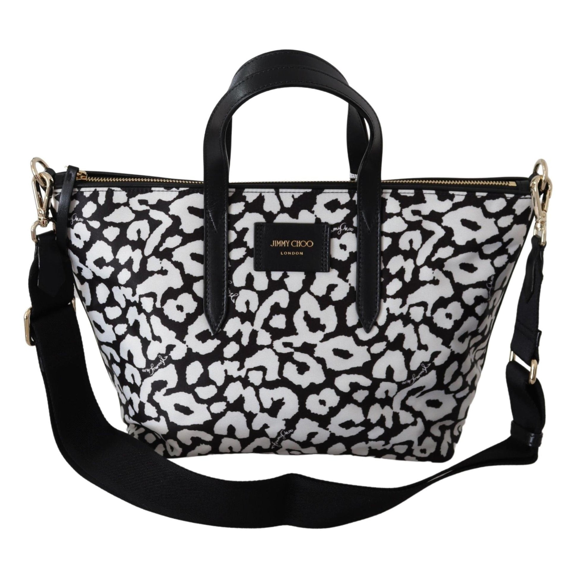 White & Black Nylon Candice Tote Shoulder Bag - coffeewithmee2