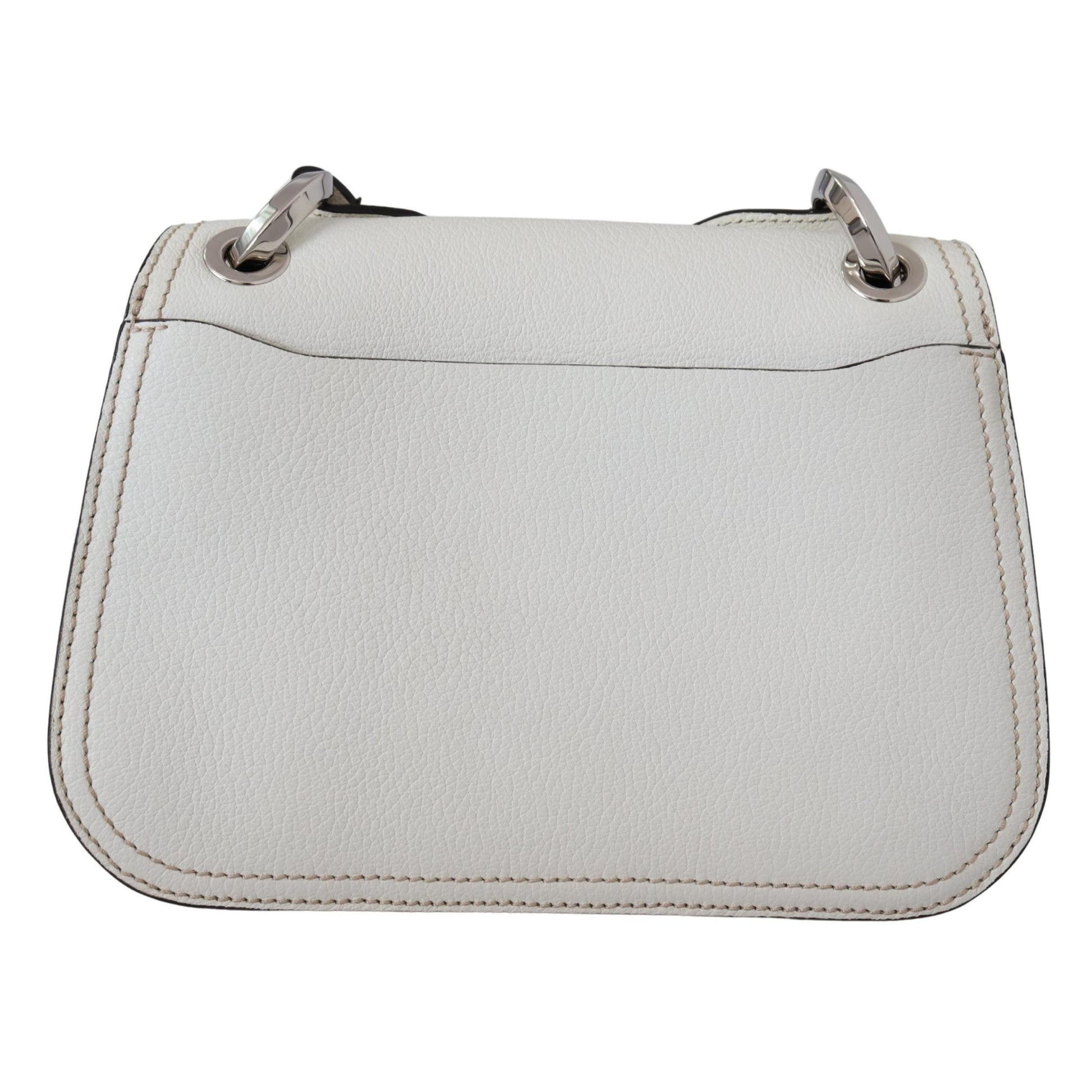 White Soft Grainy Leather Varenne Kdy Shoulder Bag - coffeewithmee2
