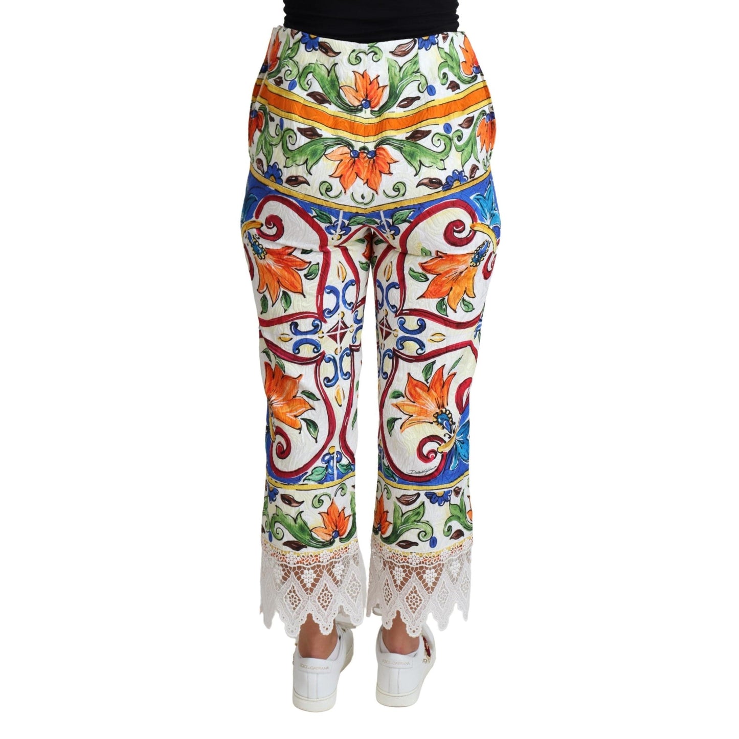 Multicolor Majolica Print Trouser  Cotton Pants