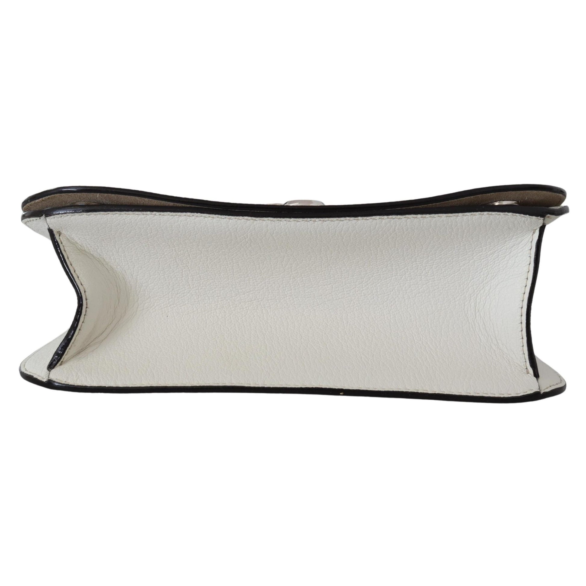 White Soft Grainy Leather Varenne Kdy Shoulder Bag - coffeewithmee2