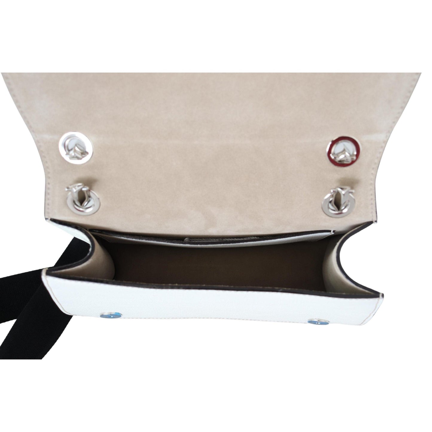 White Soft Grainy Leather Varenne Kdy Shoulder Bag - coffeewithmee2