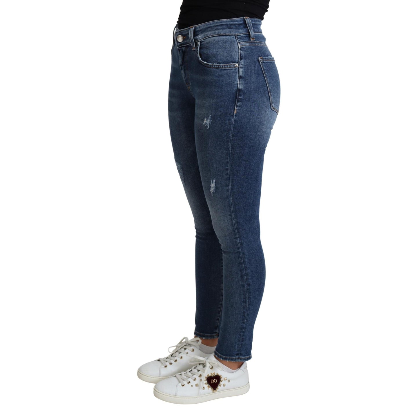 Blue High Waist Skinny Trouser Jeans