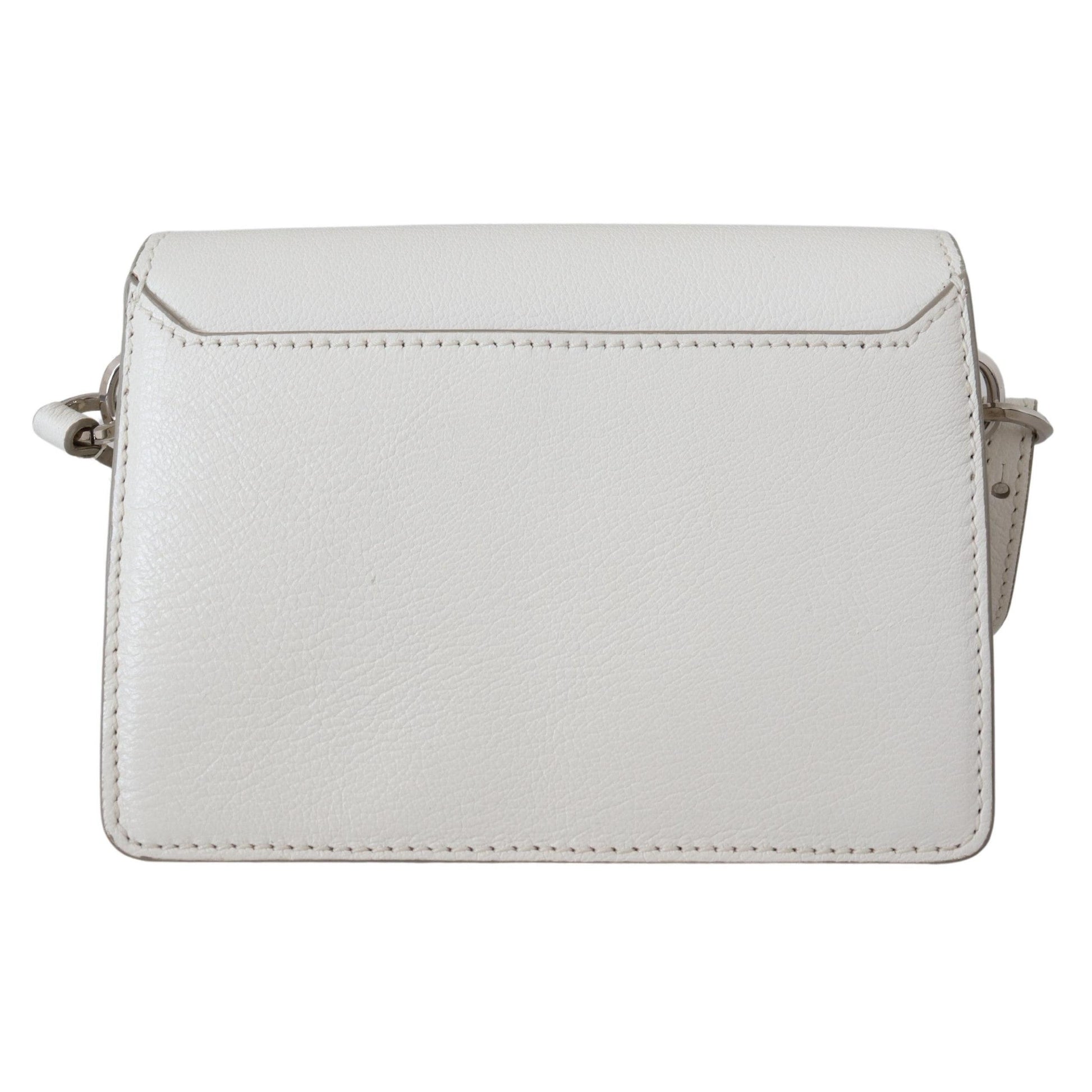White Goat & Calf Leather Madeline Gtg Shoulder Bag - coffeewithmee2
