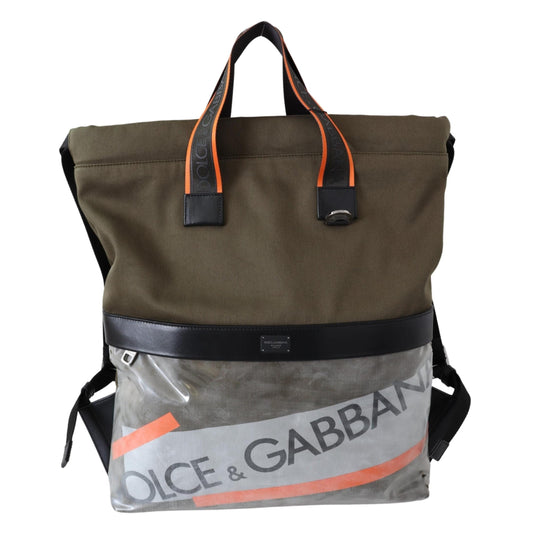 Green DG Logo School Backpack Women Cotton Army Bag - coffeewithmee2