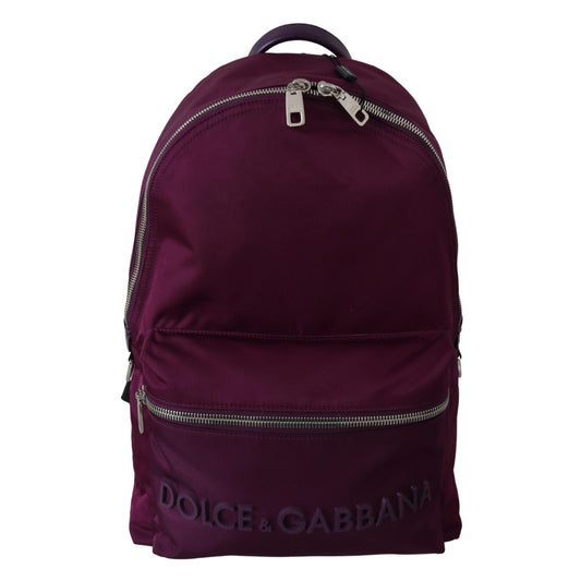 Maroon DG Logo School Backpack Women Nylon Bag - coffeewithmee2