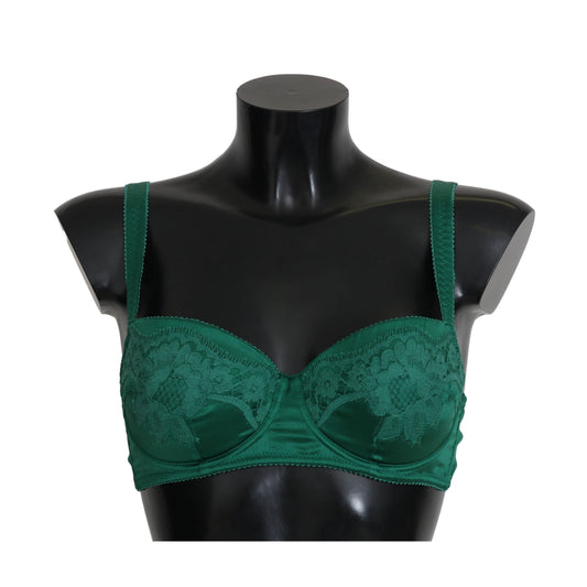 Green Silk Stretch Floral Lace Bra Underwear - coffeewithmee2