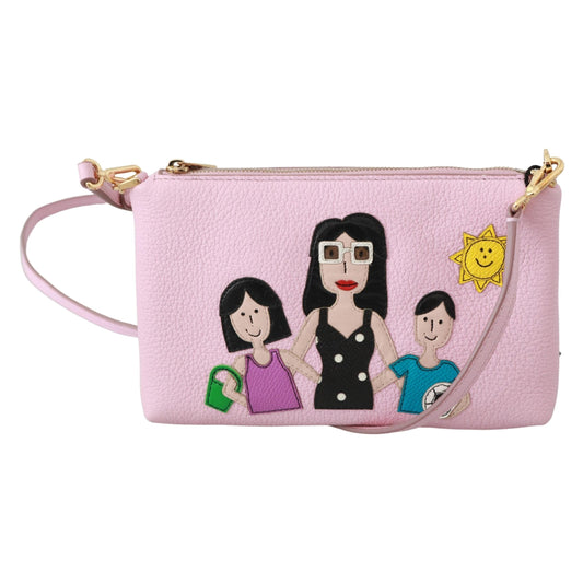 Pink Leather #dgfamily Clutch Shoulder Borse Purse - coffeewithmee2