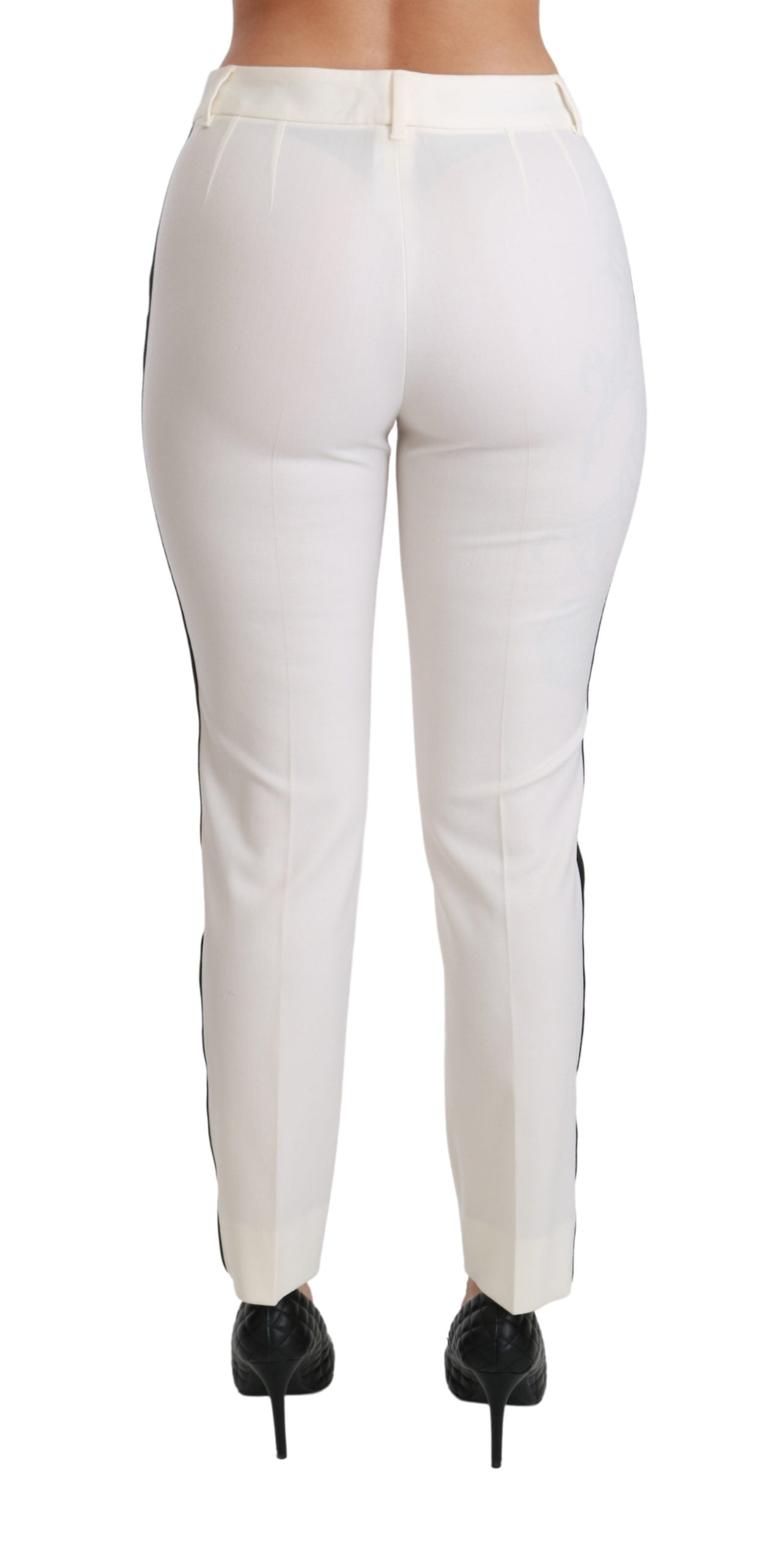 White High Waist Skinny Slim Cropped Pants