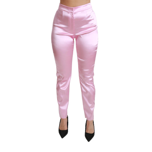 Pink Metallic High Waist Skinny Pants