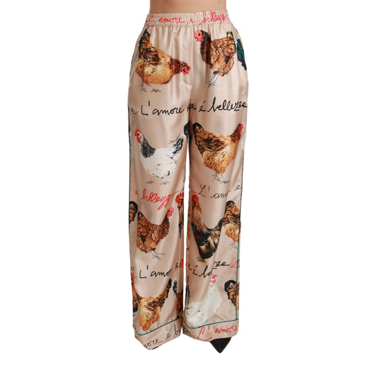 Hen Chicken Silk Pajama Trouser Pants